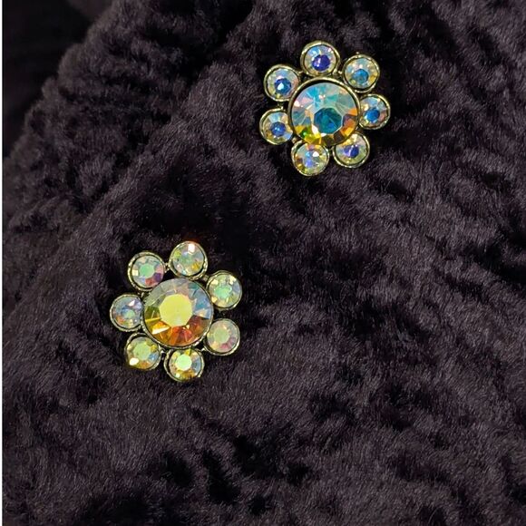 Nanette Lepore Size 8 Brown Faux Persian Lamb Jacket Pink Bow Preppy Cute - Picture 6 of 8